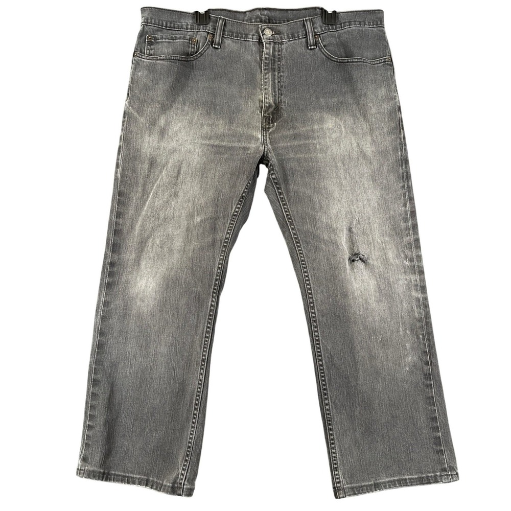 Levis 559 Jeans Men 38x24 Relaxed Straight Faded Gray Distressed Workwear Casual